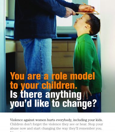 Fathering After Violence poster: Your are a role model to your children. Is there anything you'd like to change?